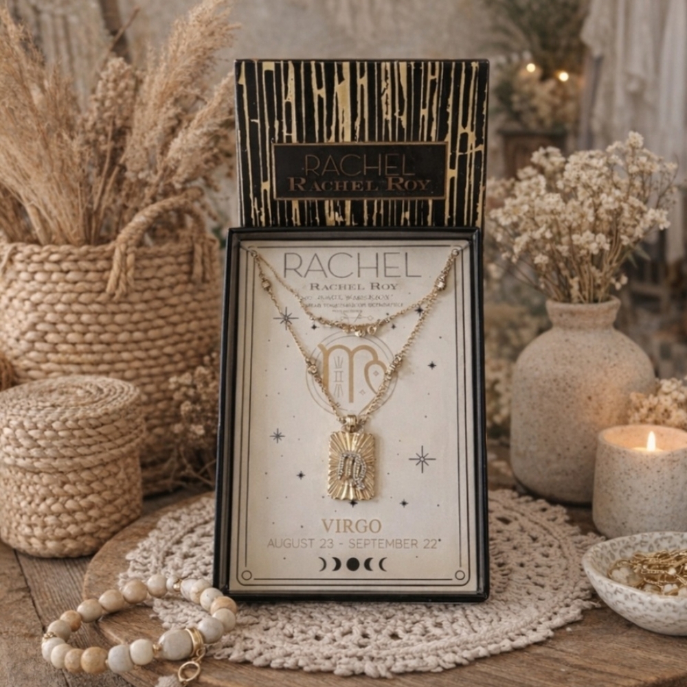 Rachel Rachel Roy Virgo Necklace Set Gold New In Box